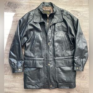 Vintage Boulevard Club 100% genuine black leather jacket 90s - early 2000s